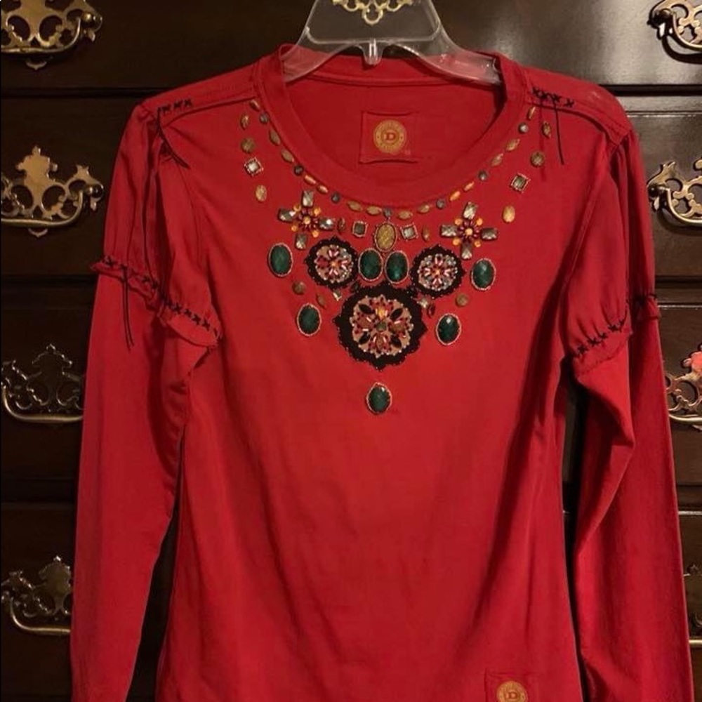 Double D Ranch bejeweled long-sleeve top
